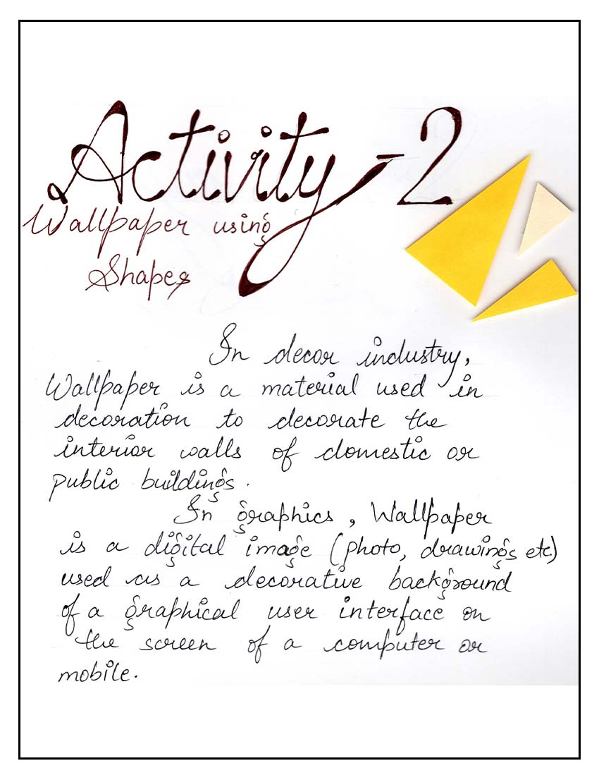 Shape Activity 2: Wallpaper using shapes