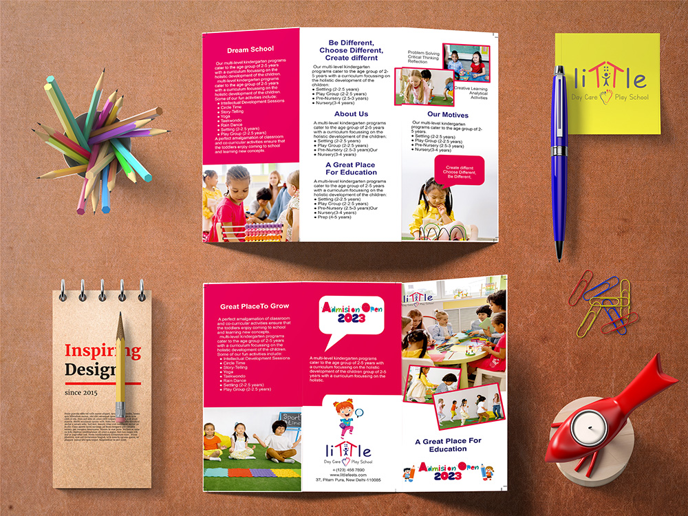 Day care tri-fold brochure designs by arti