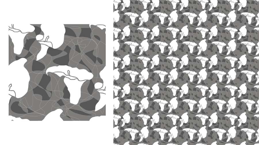 Digital Motifs Design in CAD Textile Design Portfolio