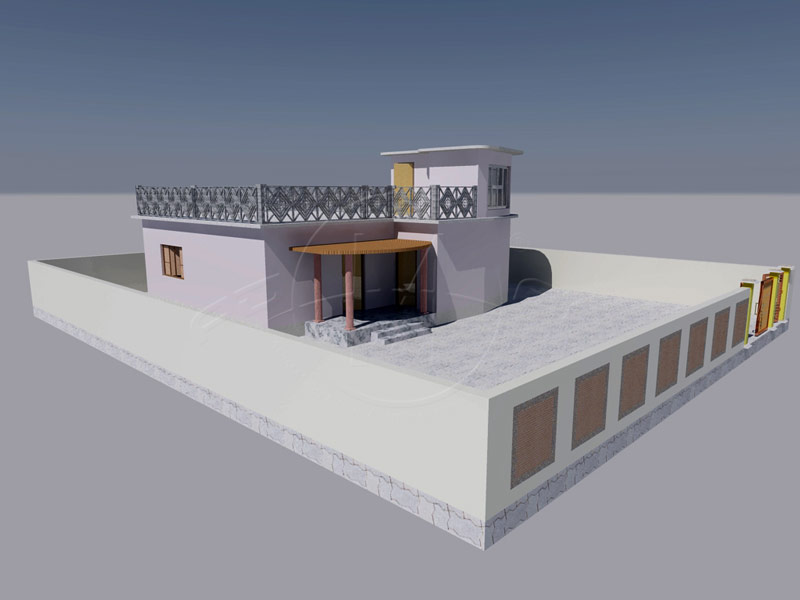 Exterior House Plan Side Top