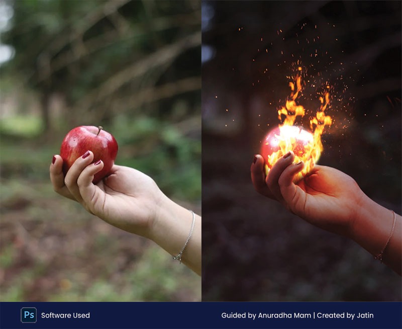 fire apple special effect in photoshop