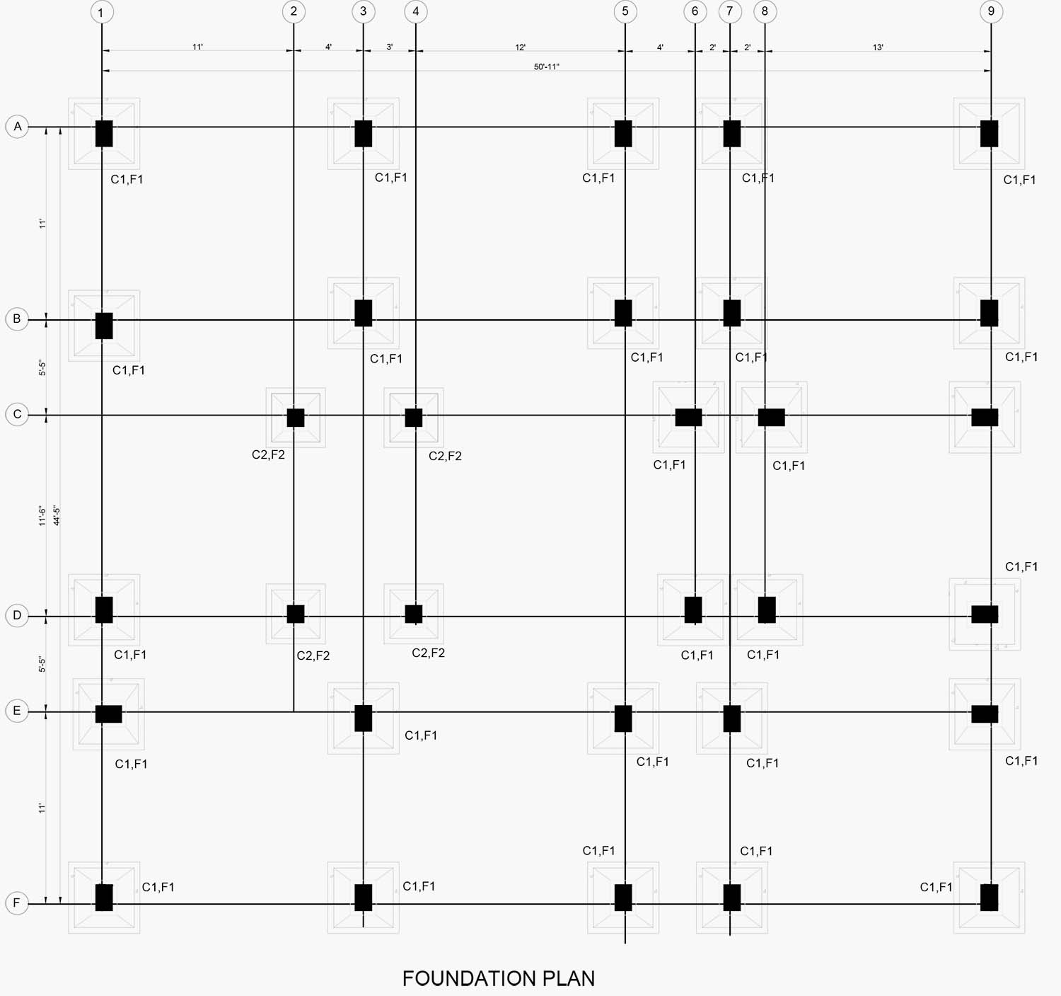 Auto Cad - Footing Plan