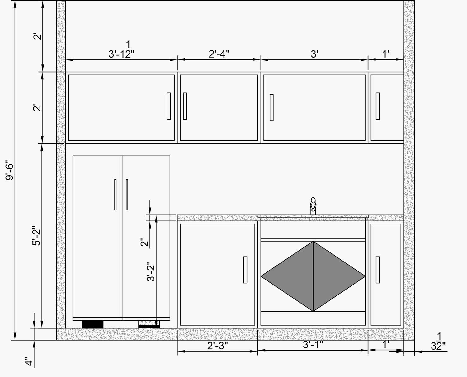 Auto Cad - kitchen-Layout4