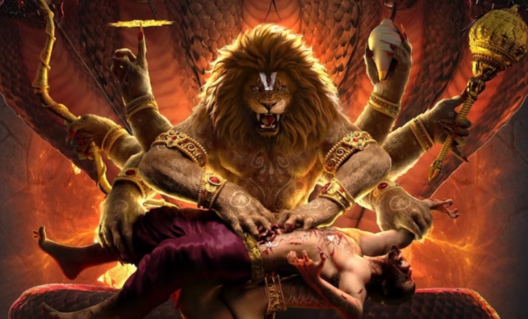 Lord Narsimha killing Hiranyakashipu