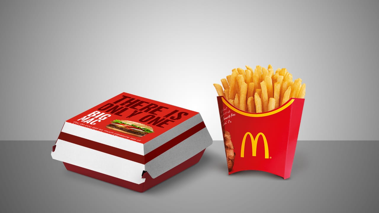 Mcdonald burger and fries product design