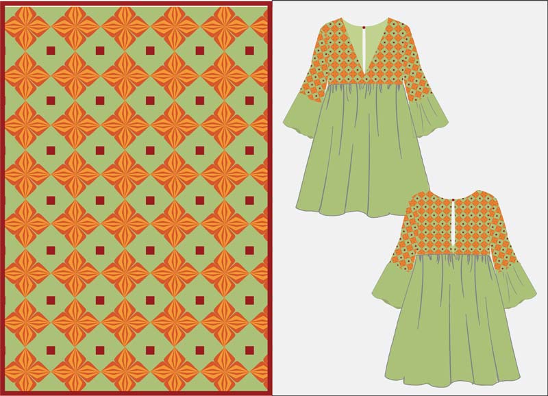 Textile Digital Print Kurti Design