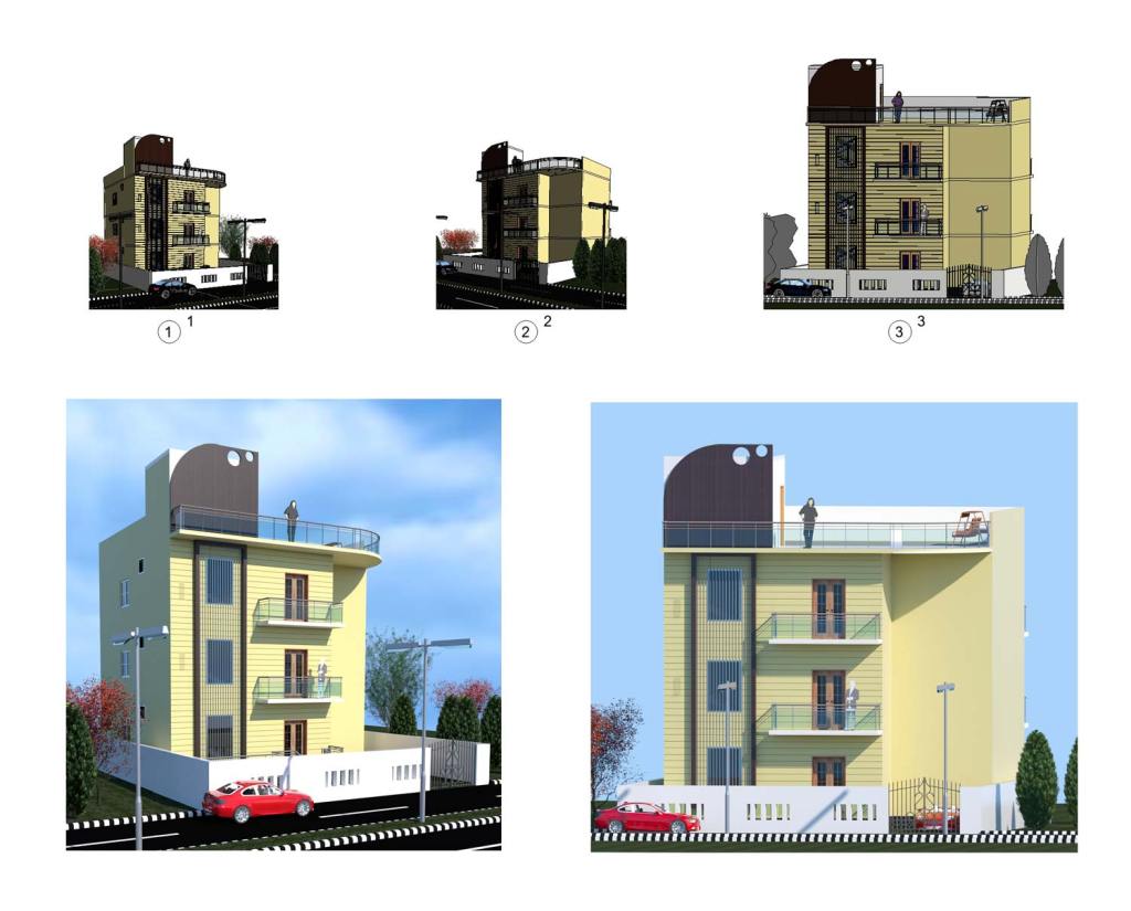 Revit Architecture Residential Plan 3D Render