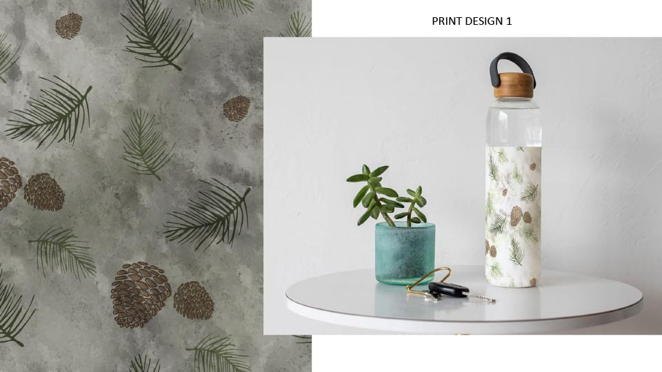 Bottle Pattern Design Mockup - CAD Textile Design Portfolio