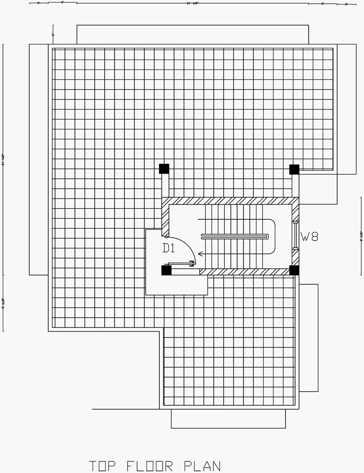 Auto Cad - Top Floor Plan