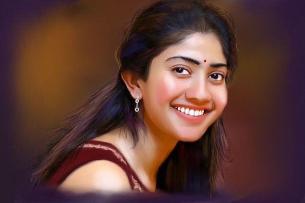 sai pallavi smudge painting in sketchbook