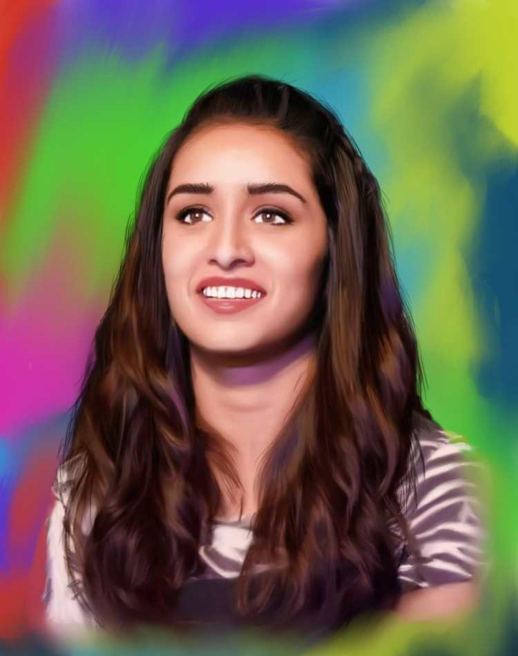 Shraddha kapoor smudge painting in sketchbook