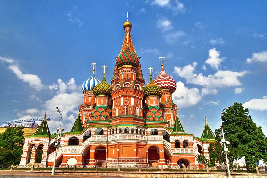 St Basil’s Cathedral Moscow The church with its nine onion shaped domes