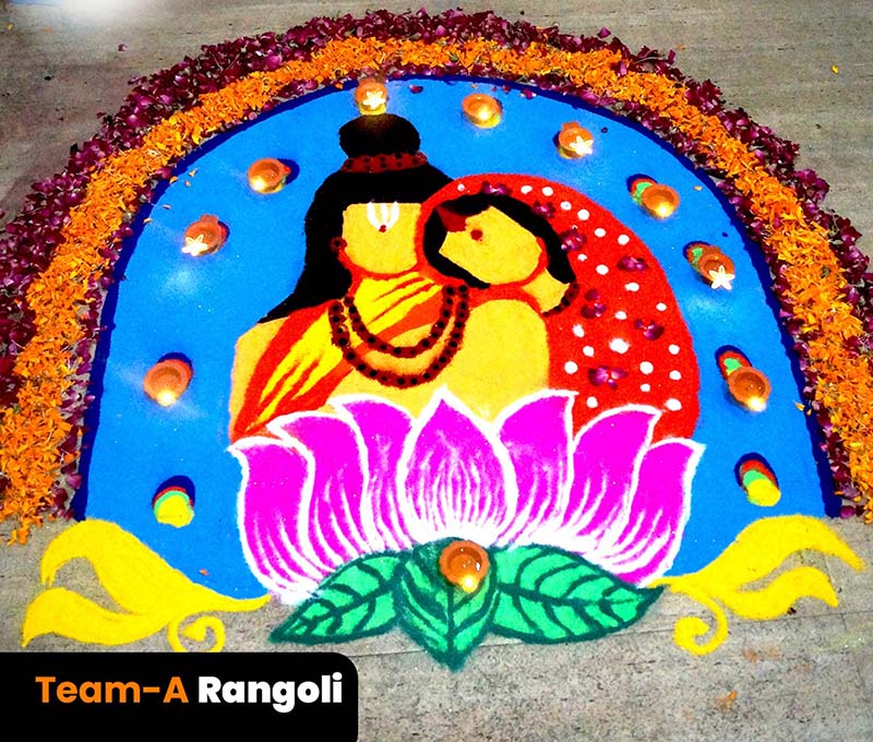 Team A rangoli in Rangoli Design Competition 2024