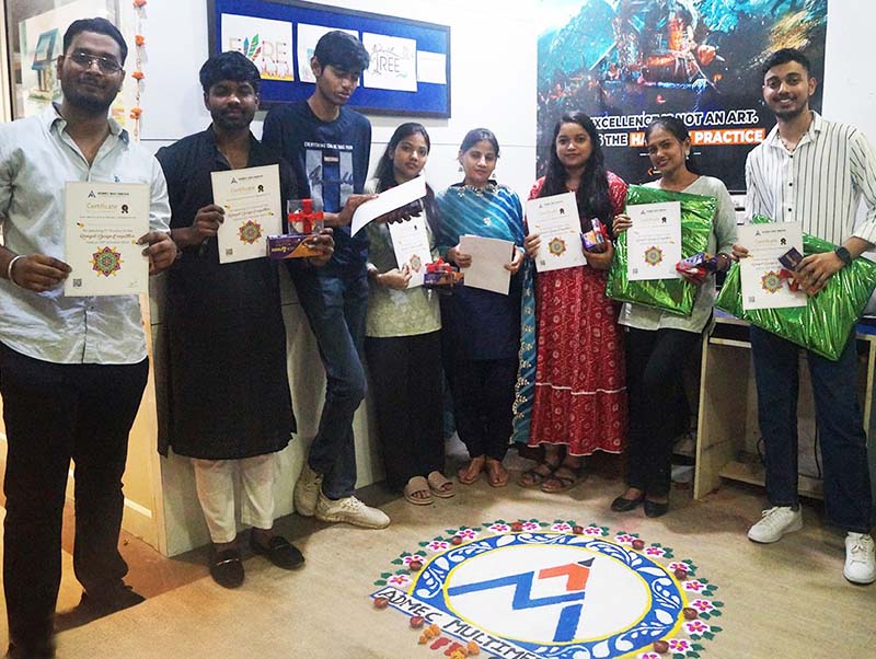 Team B as runner up in rangoli design competition 2024